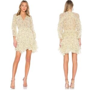 Ulla Johnson Alissa Silk Ruffle Dress Cerise Yellow Floral 2